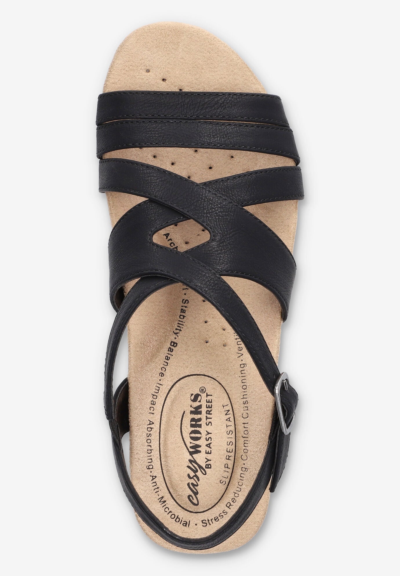 Rosella Slip-Resistant Sandal, BLACK, alternate image number 6