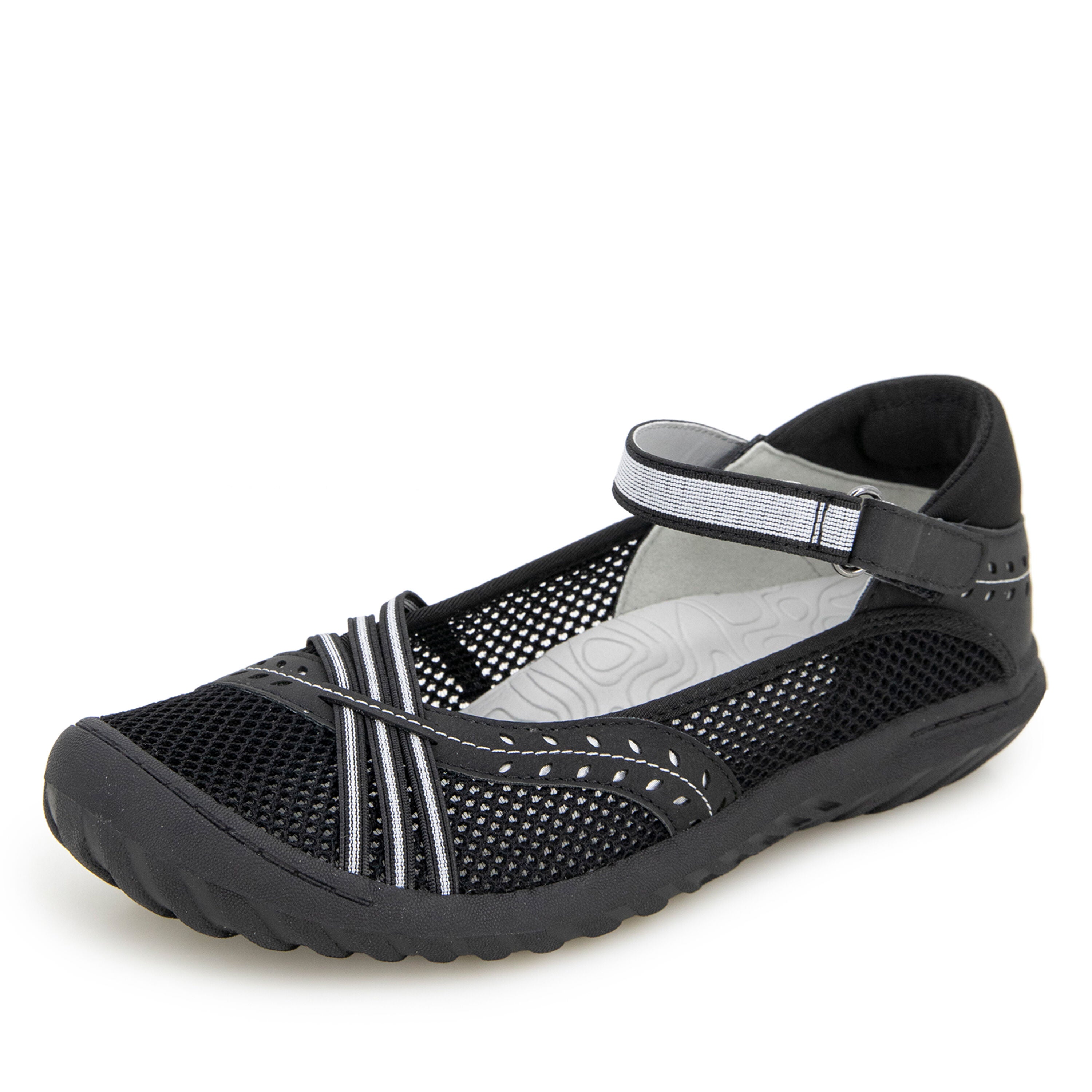 Maya Hook and Loop Mary Jane, BLACK OFF WHITE, alternate image number 6