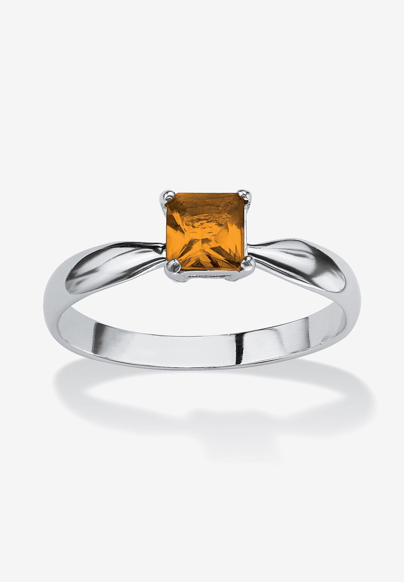 Birthstone .925 Silver Solitaire Ring, NOVEMBER, hi-res image number 0