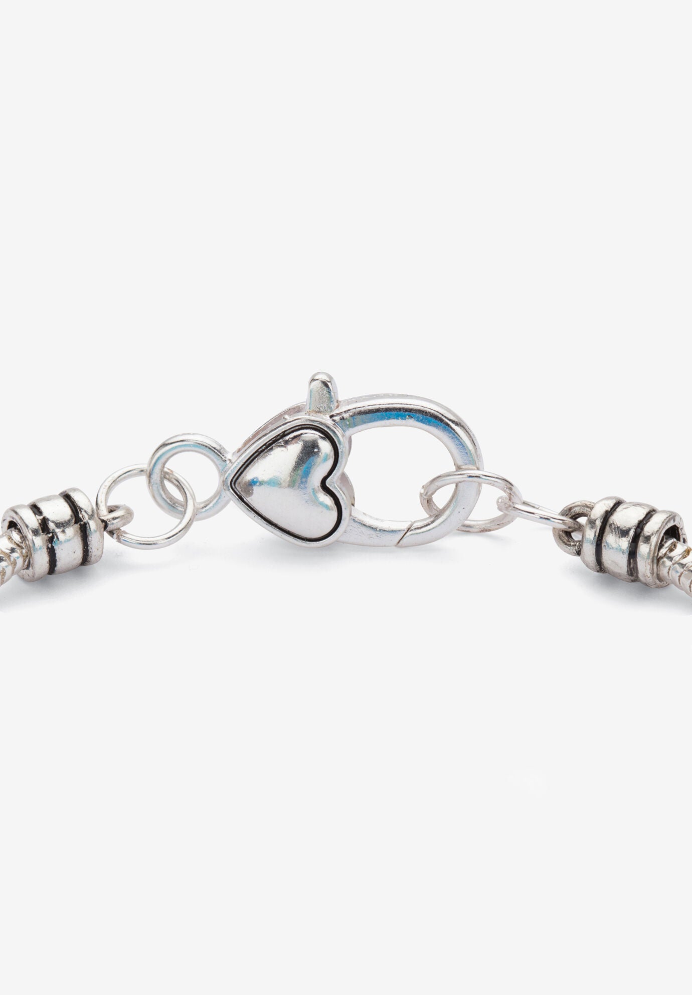 Silver Tone Antiqued Coastal Charm Bracelet (15Mm), Crystal, 7 Inches, , on-hover image number 1