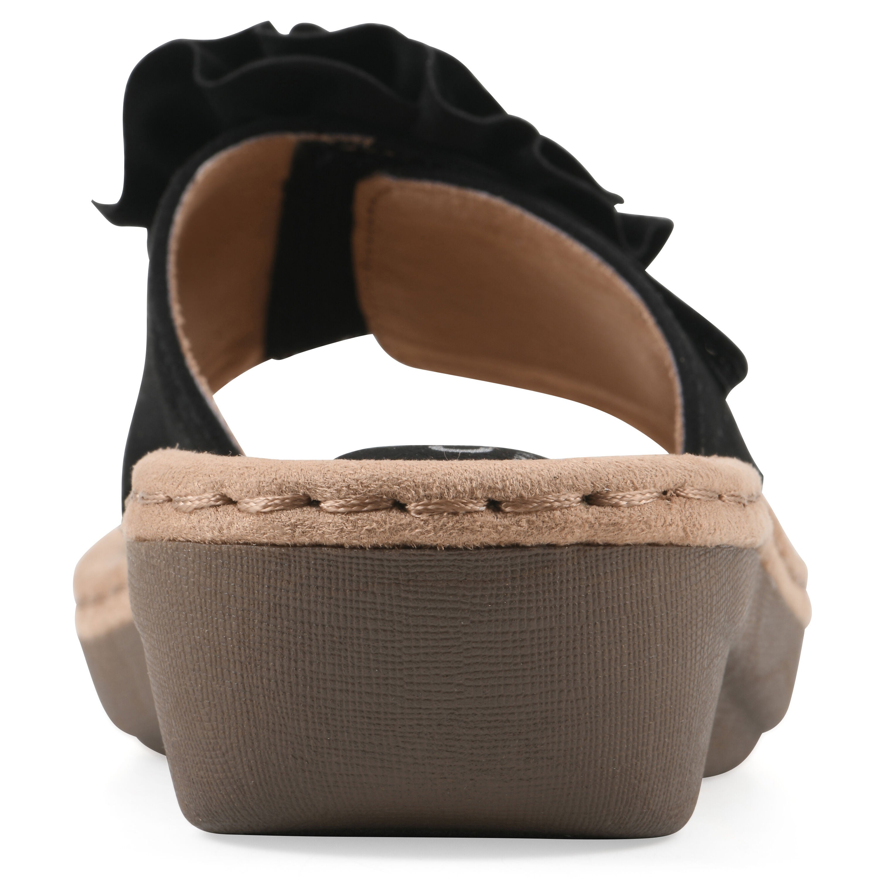 Casmyn Floral Mini Wedge Sandal, BLACK FABRIC, on-hover image number 1