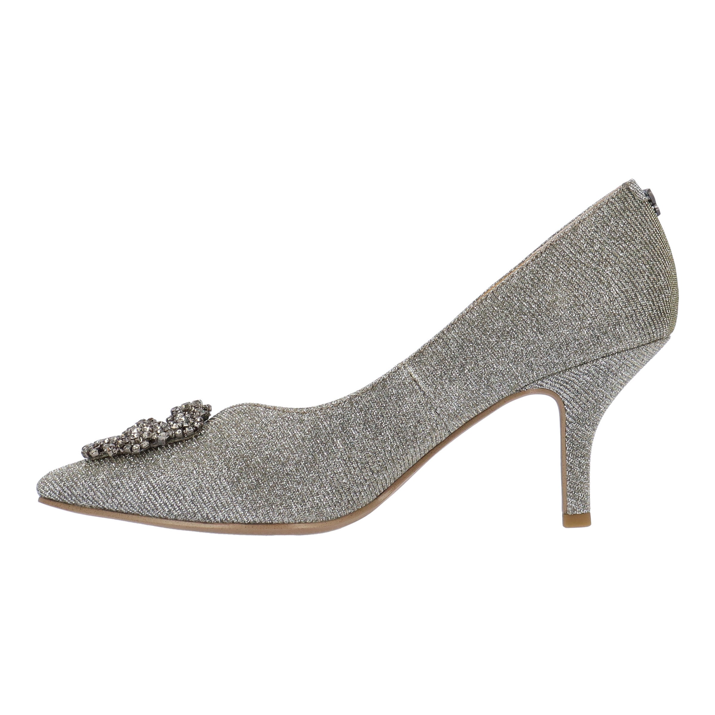 Ezara Slip-On Pump, PEWTER, alternate image number 4