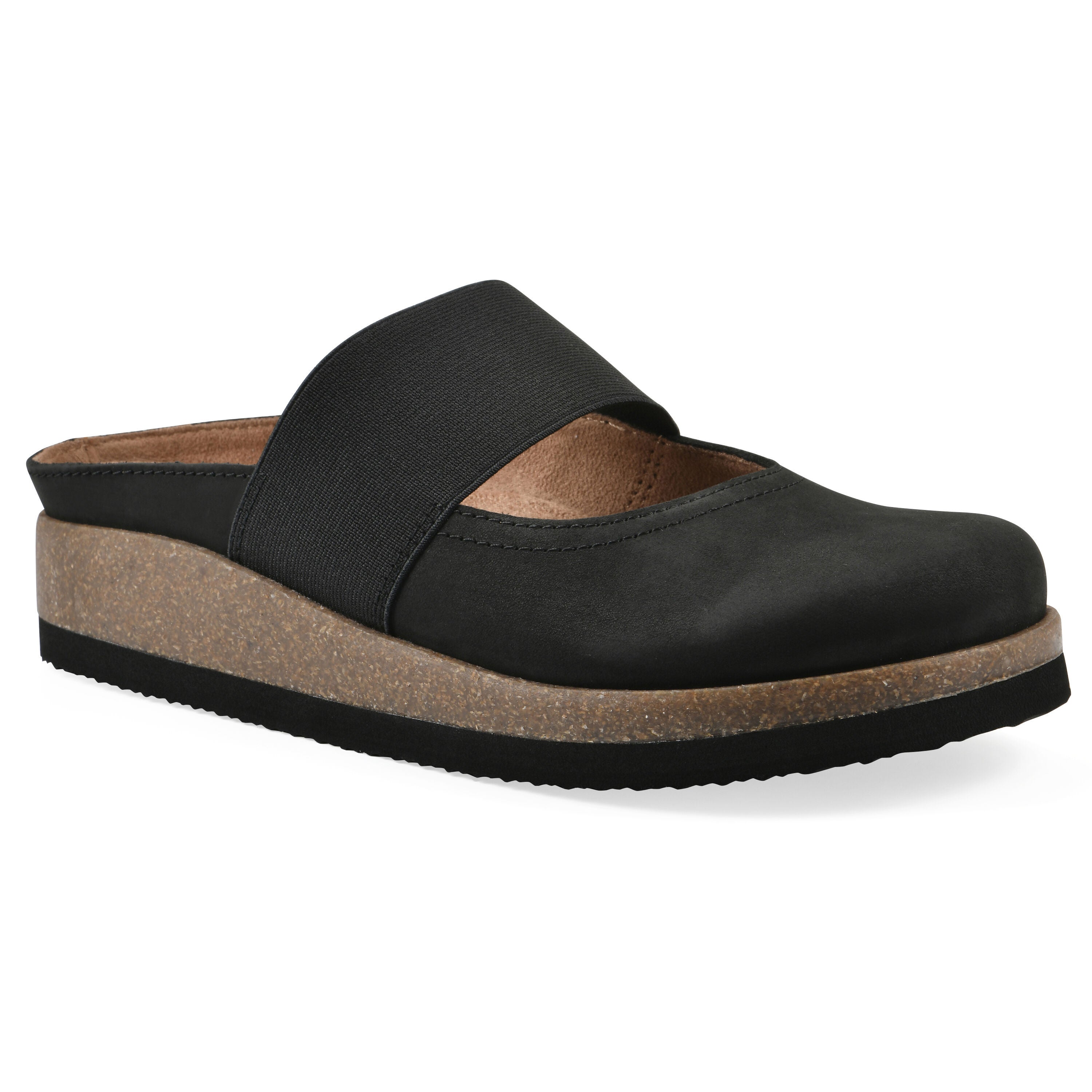 Bassi Mary Jane Footbeds Clog, BLACK NUBUCK, hi-res image number 0