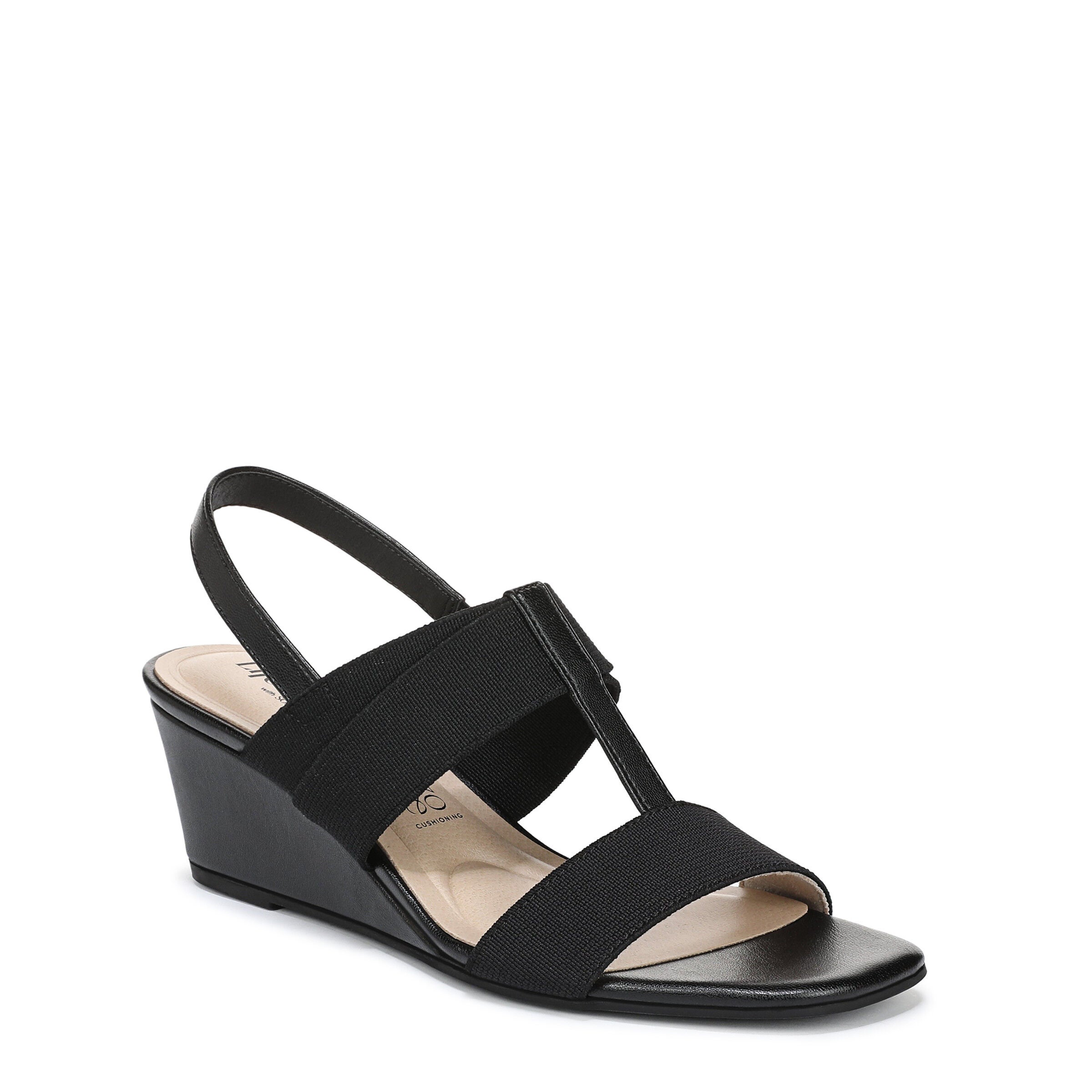 Sweet Slingback Wedge Sandal, BLACK, hi-res image number 0