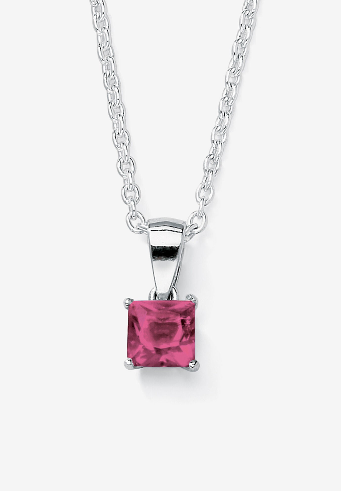 Simulated Birthstone .925 Silver Necklace 18 inches, OCTOBER, hi-res image number 0