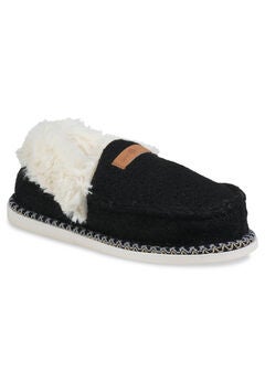 Faux Wool Felted Mocassin Slippers