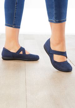 Wide Width Flats With Ankle Strap