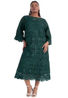 Plus Size Lace Long Sleeve Dresses