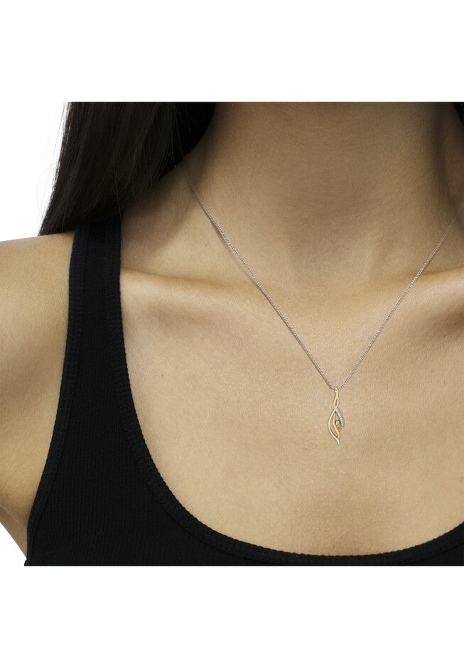 Gold Round Cut Diamond Cascade Pendant Necklace, , alternate image number 4