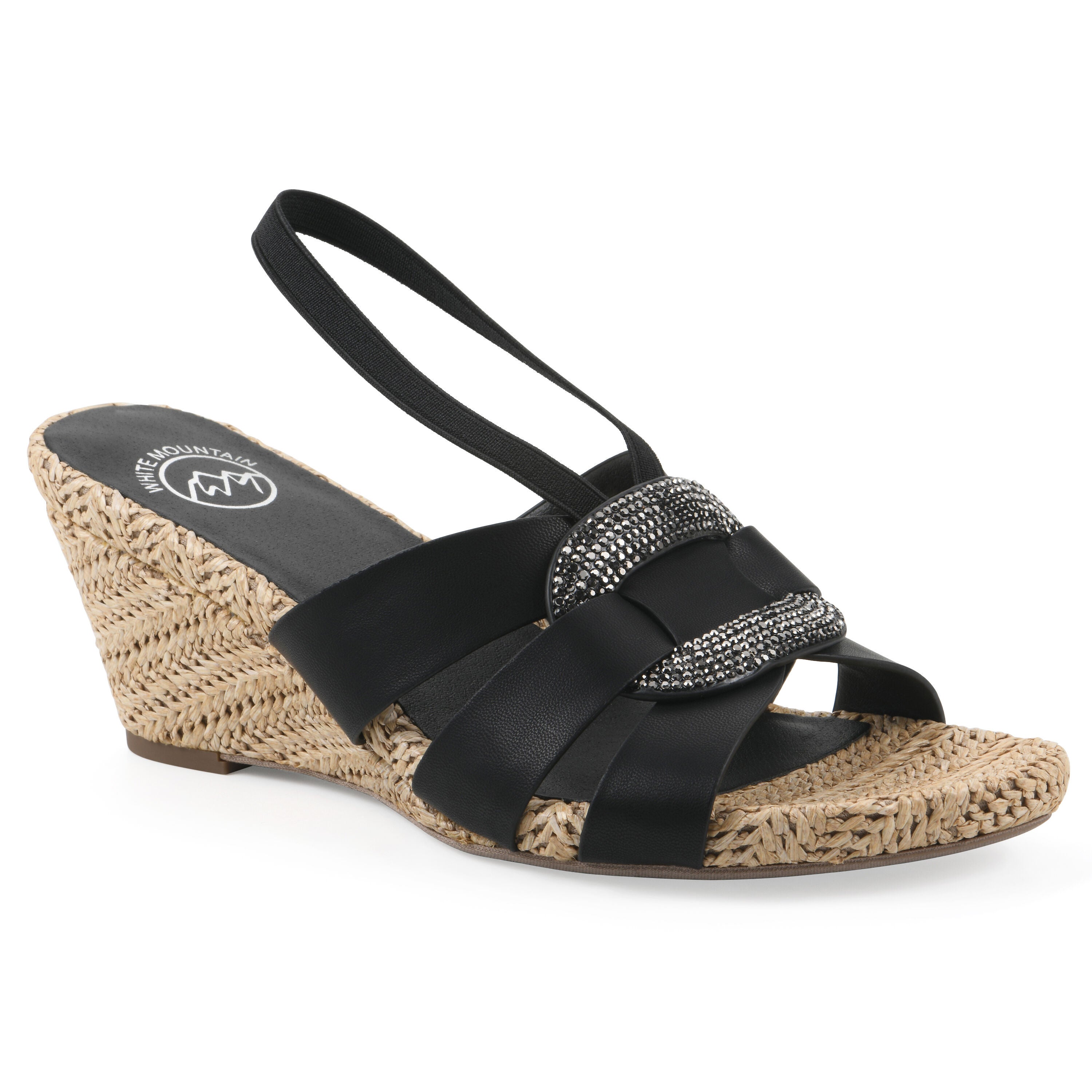 Atavi Wedge Sandal, BLACK SMOOTH, hi-res image number 0