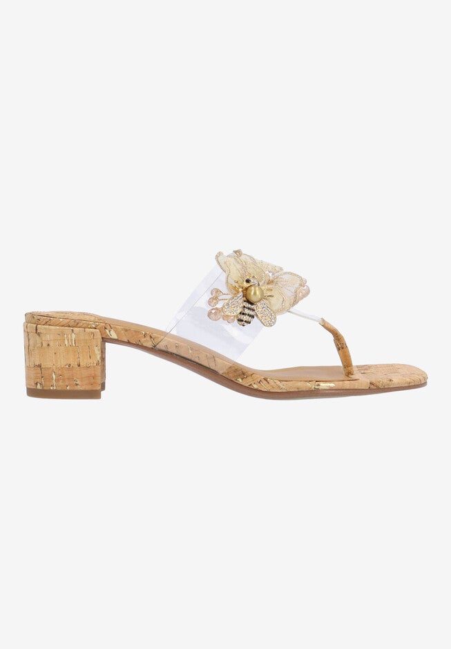 Beeutiful Thong Sandal, CLEAR NATURAL GOLD, alternate image number 4