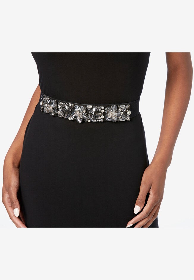 Embellished Rhinestone Belt, BLACK, hi-res image number null
