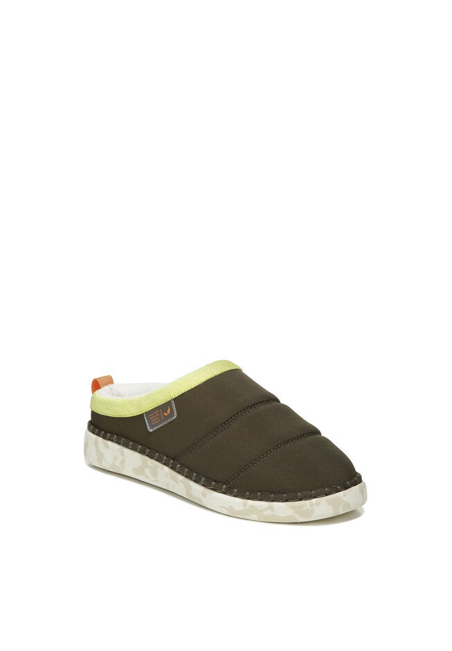 Cozy Vibes Slip On Flat, GREEN FABRIC, hi-res image number 0