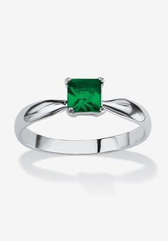 Birthstone .925 Silver Solitaire Ring