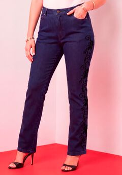Plus Size Black Flare Jeans
