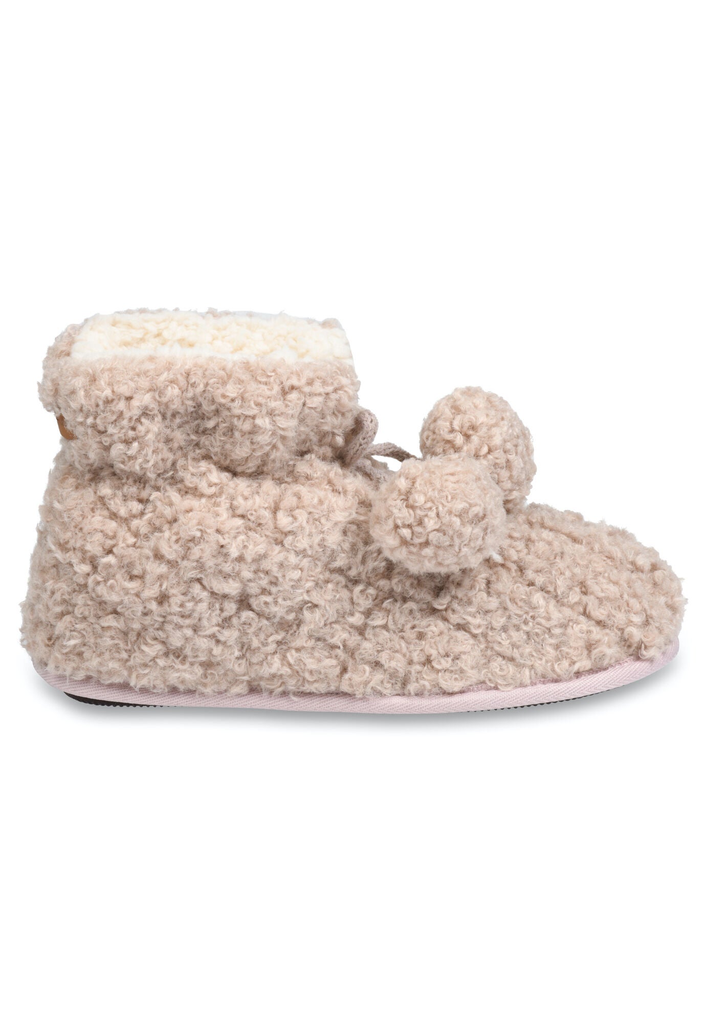 Quilted Teddy Bear Slipper Boot With Poms Slippers, , alternate image number 2