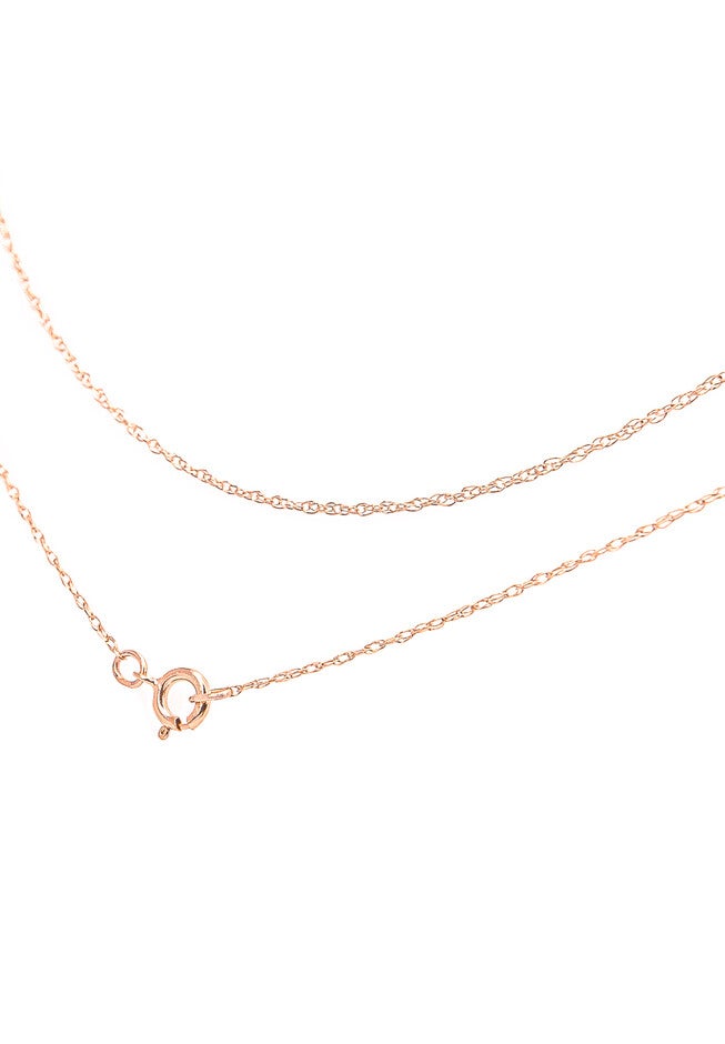 Solid Rose Gold Rope Chain Necklace Unisex 18 inches, , alternate image number null