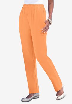 Plus Size Straight Leg Soft Knit Pull On Pant