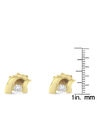 Yellow Gold Round Brilliantcut Diamond Espira Swirls Solitaire Push Back Stud Earrings, , alternate image number null