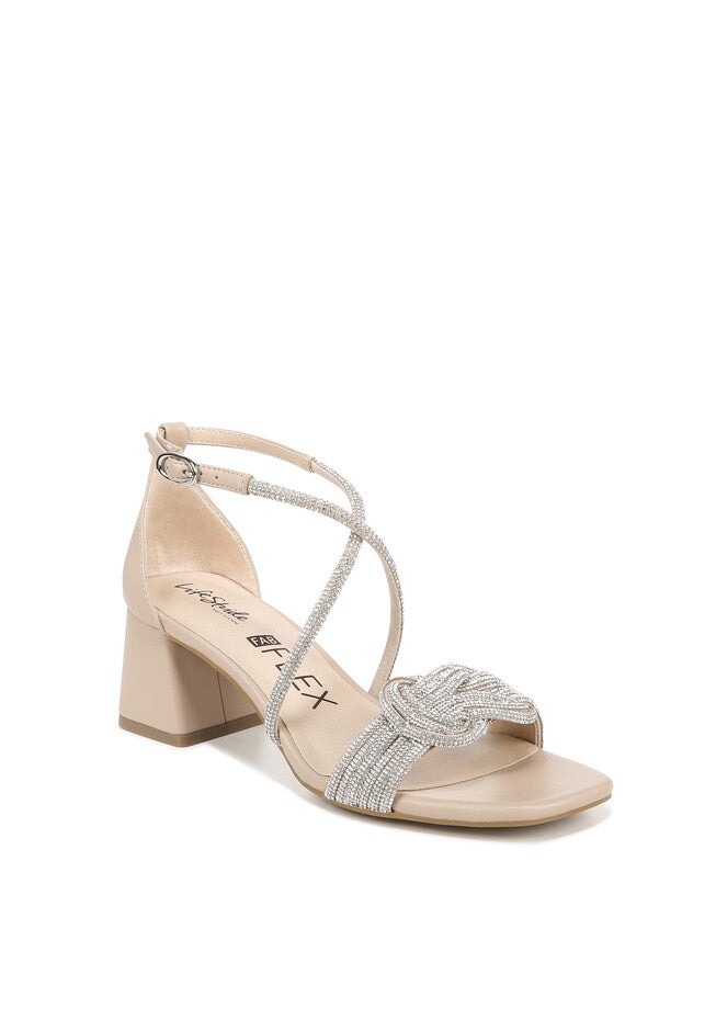 Captivate Sandal, BEIGE FAUX LEATHER, hi-res image number 0
