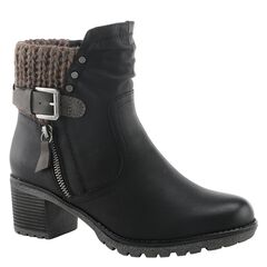 Black Faux Leather Booties