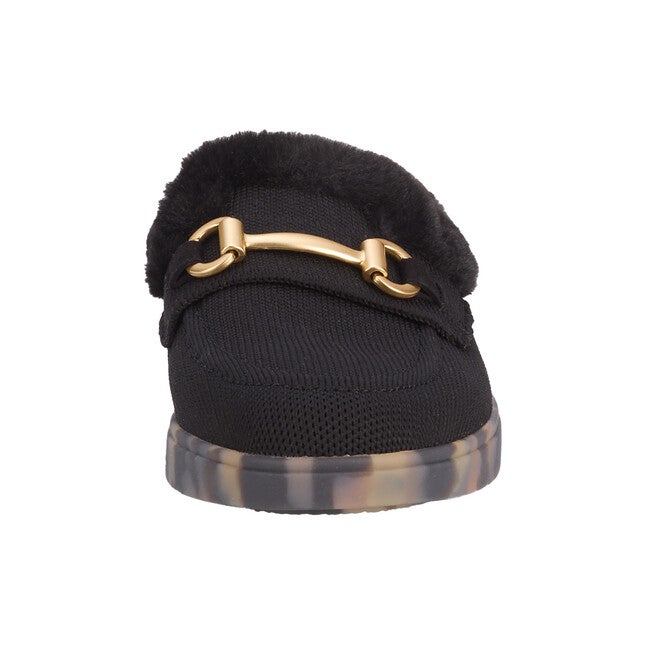 Gigi Faux Fur Slide, BLACK, alternate image number 4