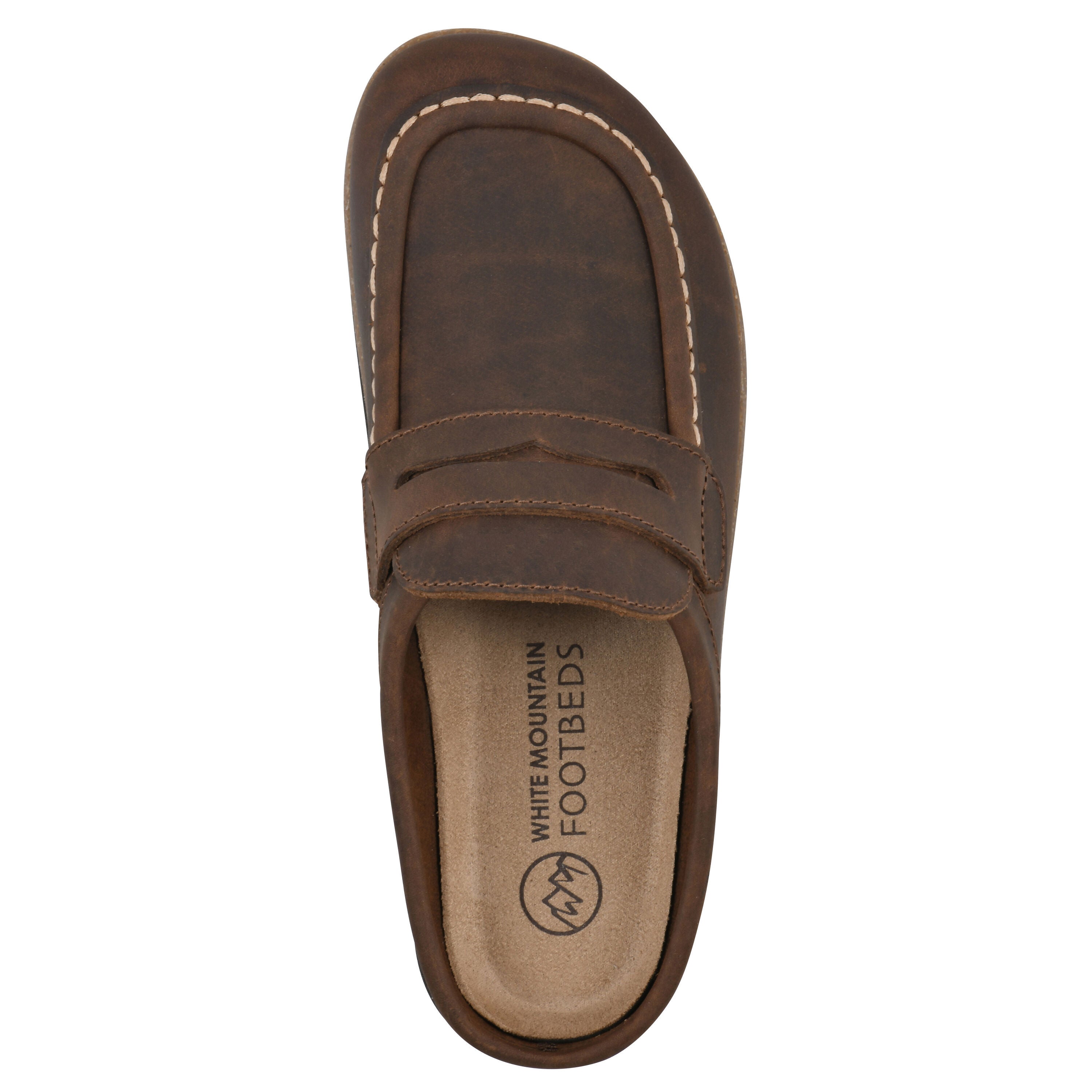 Brinlee Footbeds Clog, BROWN LEATHER, alternate image number 4