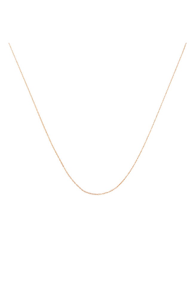 Solid Rose Gold Rope Chain Necklace Unisex 18 inches, ROSE, hi-res image number null