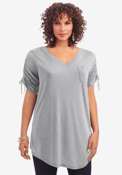 Ruched-Sleeve Ultra Femme Tunic