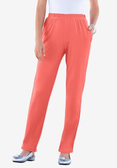 Plus Size Straight Leg Soft Knit Pull On Pant