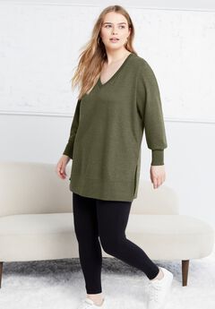 V-Neck French Terry Sweatshirt