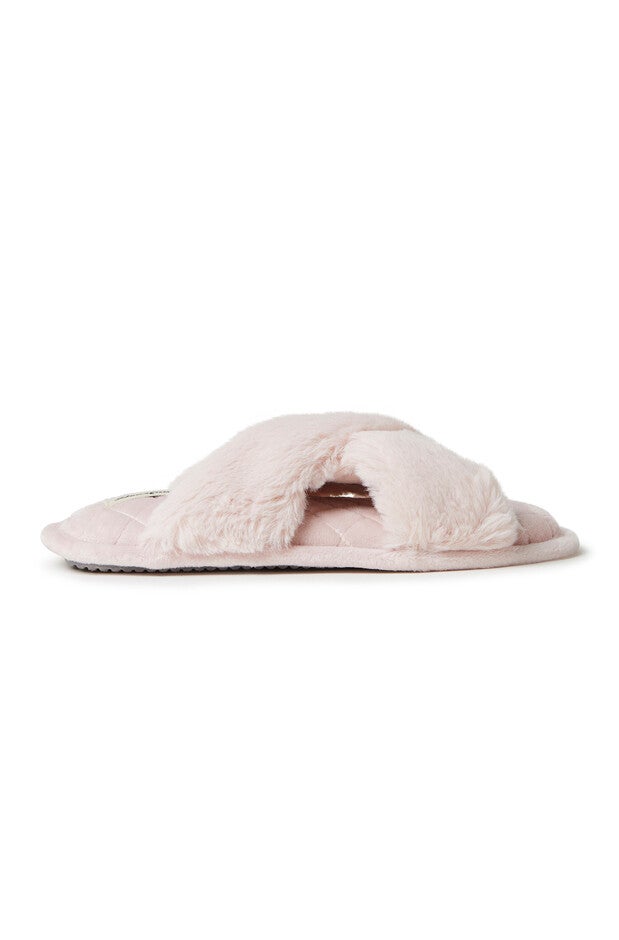 Jessica Furry Crossband Slide Slipper, , alternate image number 2