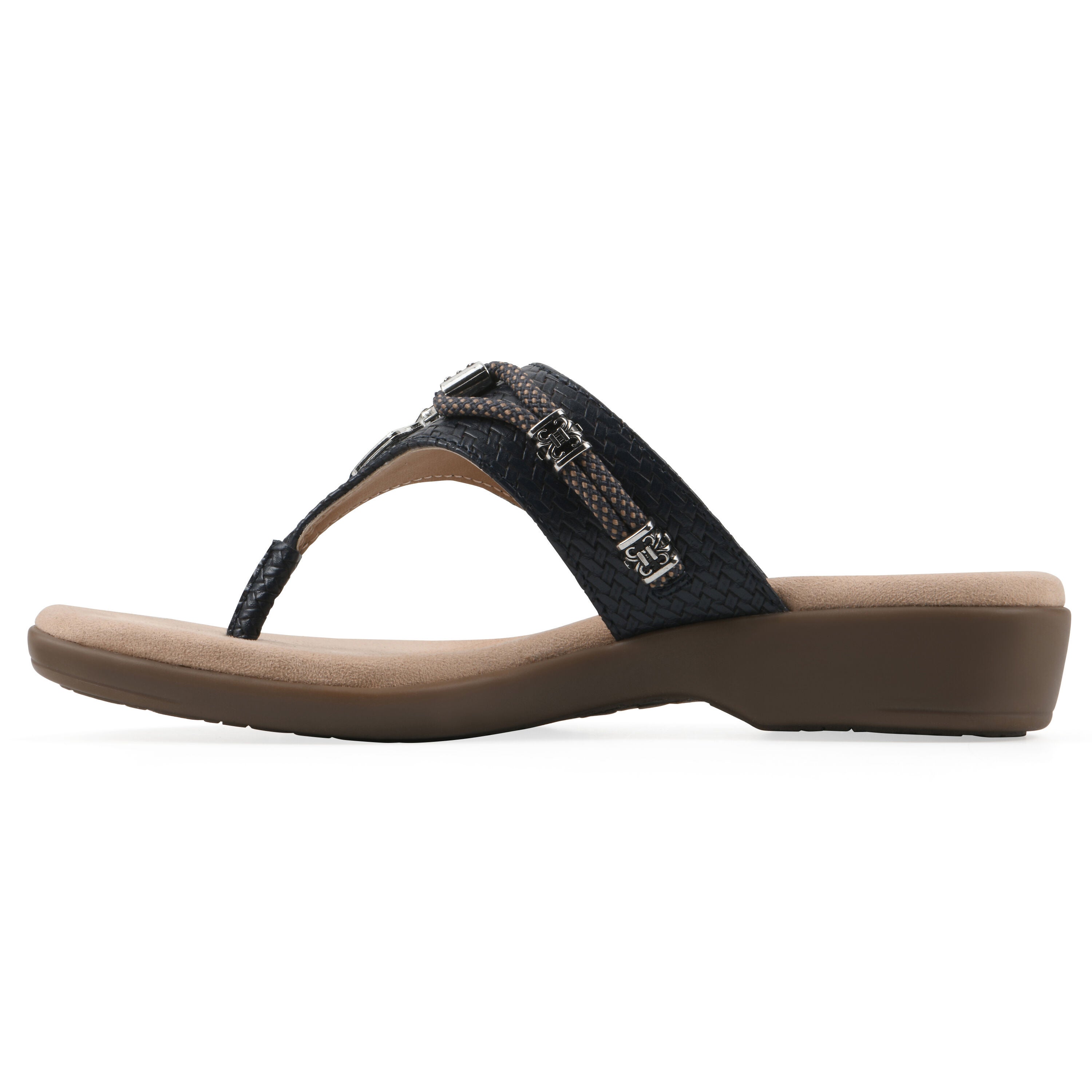 Bainah Thong Sandal, NAVY WOVEN, alternate image number 3