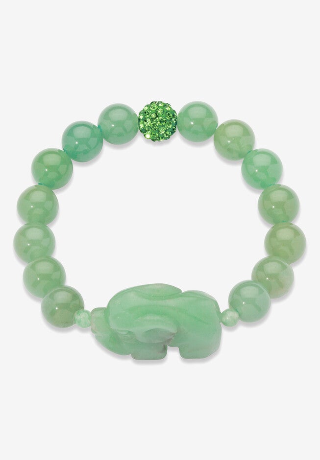 Genuine Agate Elephant Stretch Bracelet (10Mm), 8 Inches, , on-hover image number 1