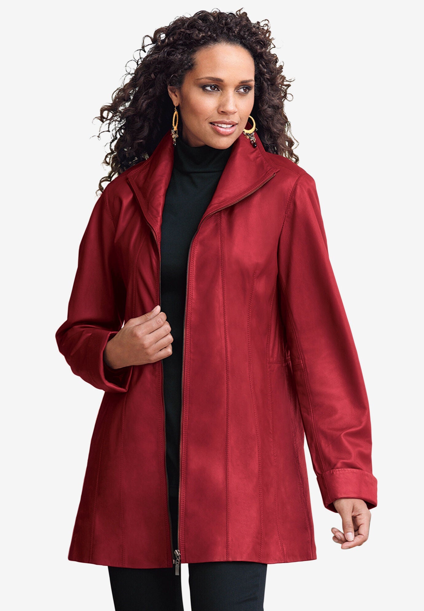 woman within leather coats