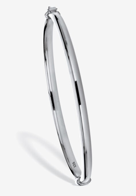 Sterling Silver Polished Bangle Bracelet With Hinge (4Mm), 7.75 Inches Jewelry, WHITE, hi-res image number null