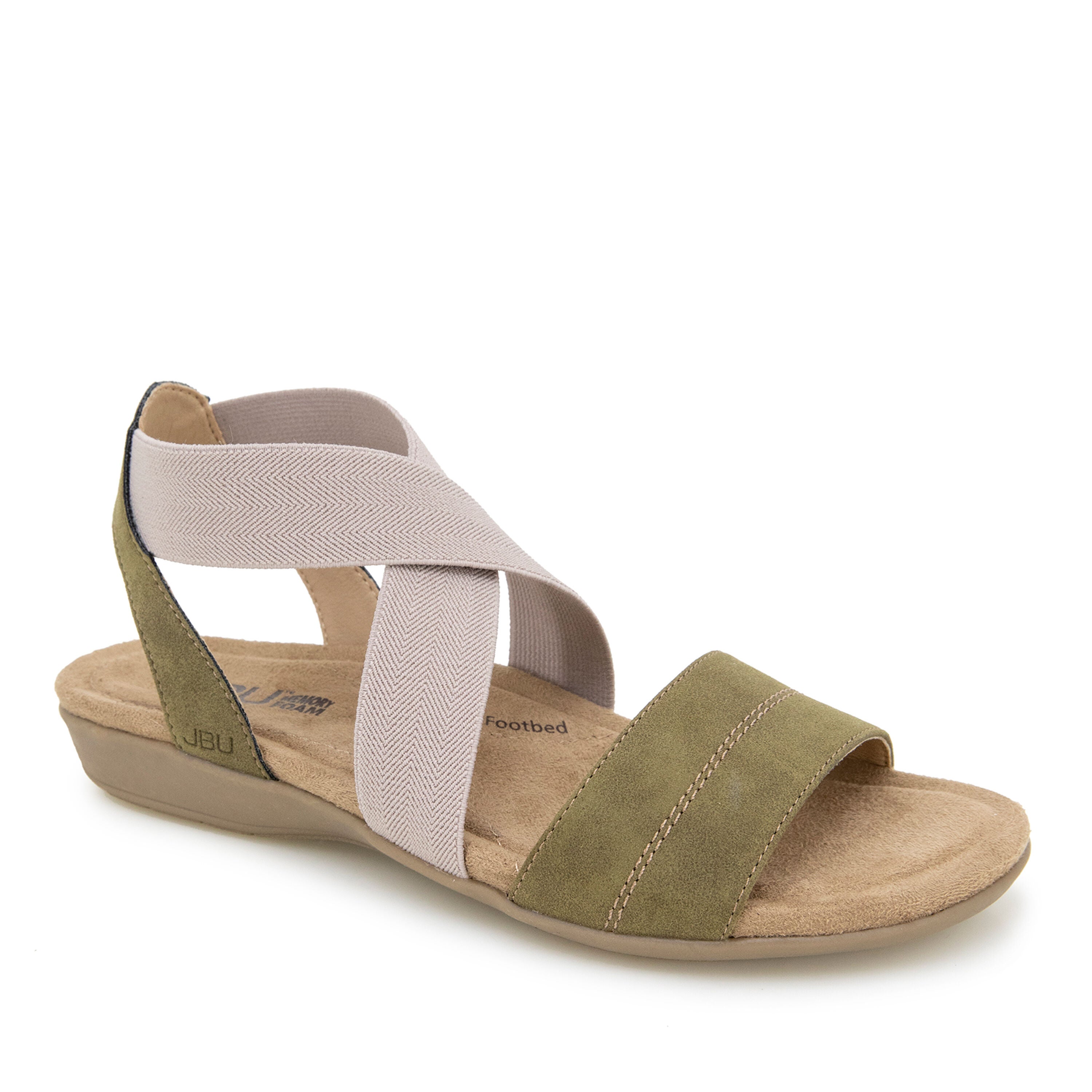 Meg Slip-On Flat Sandal, OLIVE TAUPE, hi-res image number 0