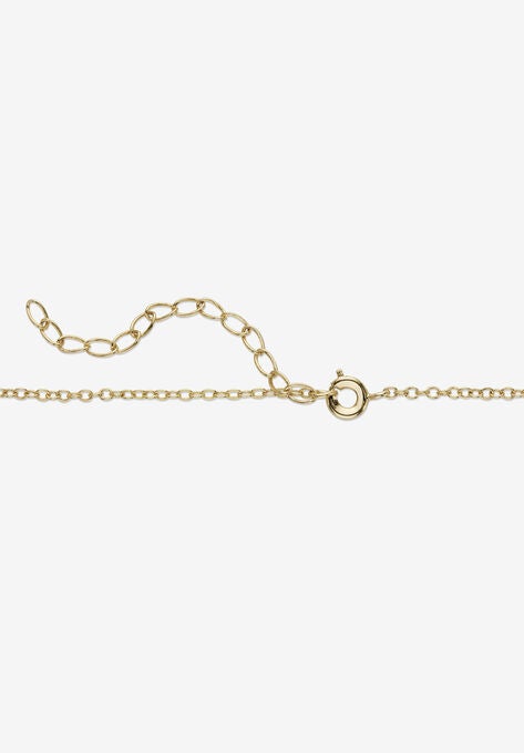 Gold-Plated Diamond Accent Cluster Pendant with 18" Chain, , on-hover image number null