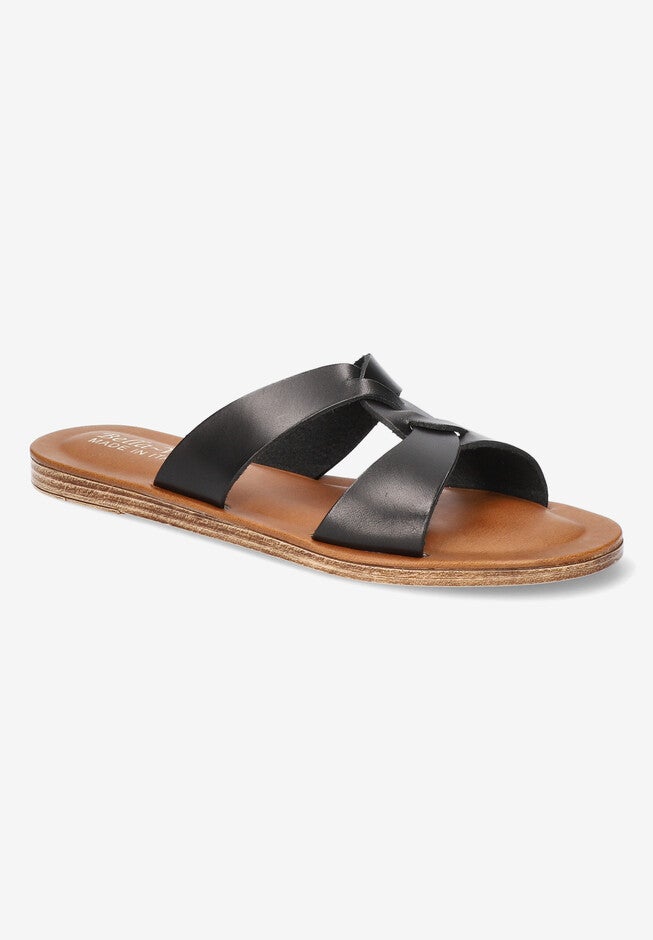 Dov-Italy Sandal, BLACK LEATHER, hi-res image number 0