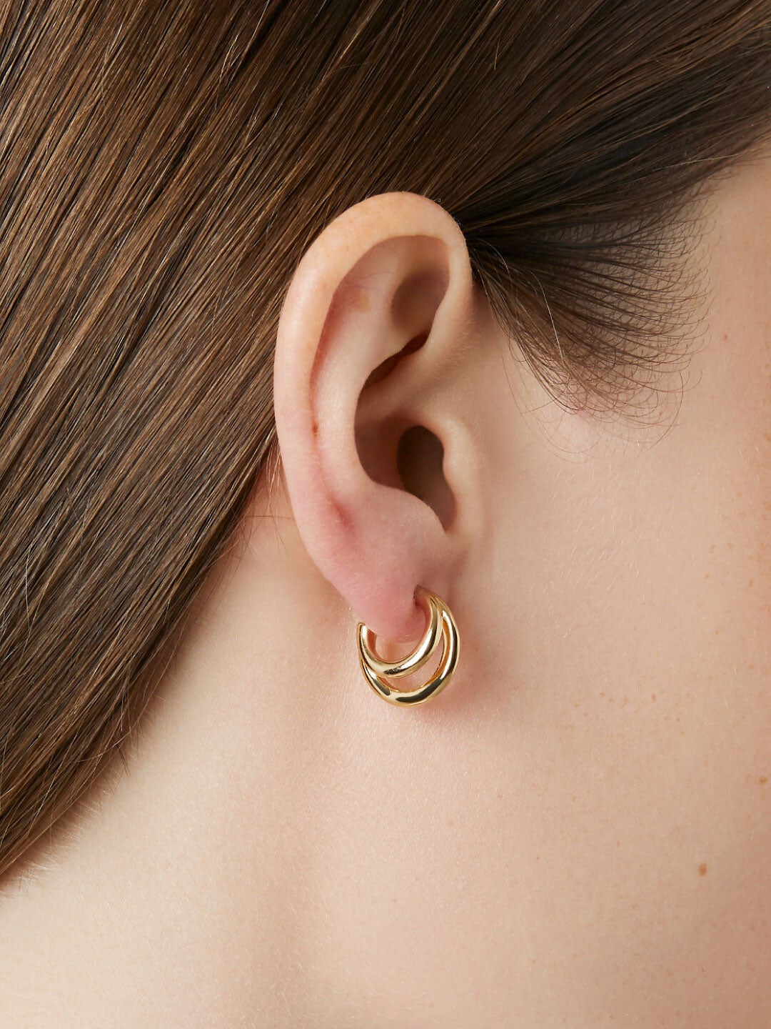 Scarlett Double Hoop Earrings, GOLD, alternate image number 1