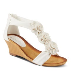 Harlequin Closed Back T-Strap Wedge Sandal