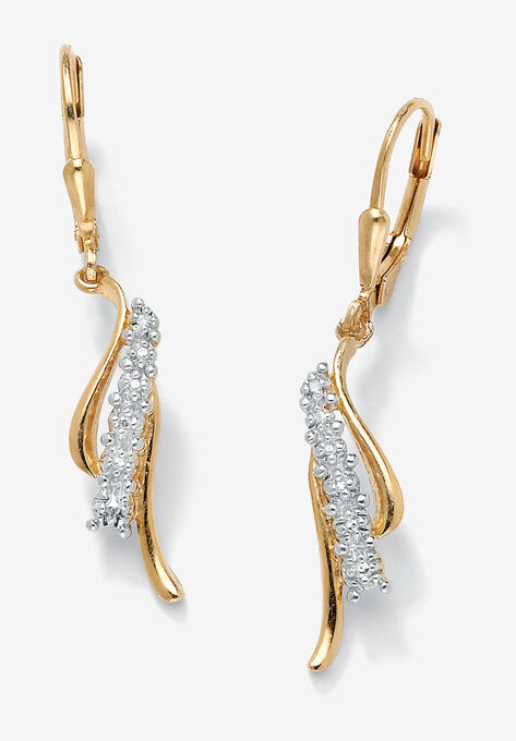 Gold Over Silver Waterfall Drop Drop Earrings (37Mm) Diamond Accent Jewelry, DIAMOND, hi-res image number null