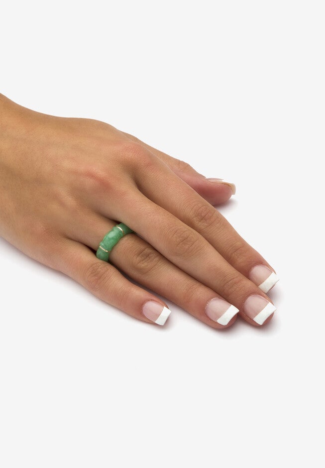 Jade Bamboo Ring In 10K Gold, , alternate image number 2