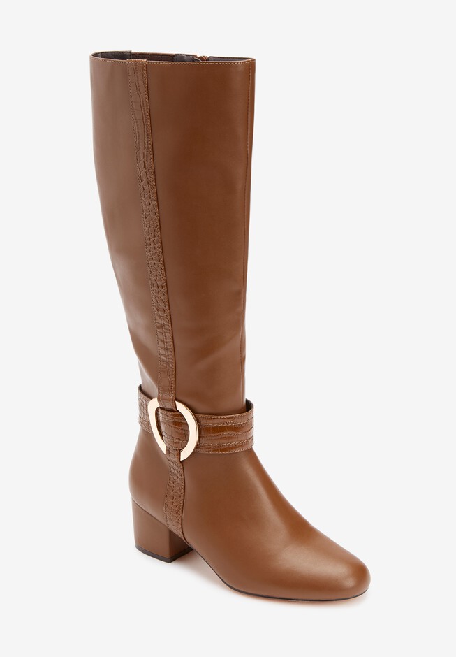 The Janis Wide Calf Leather Boot