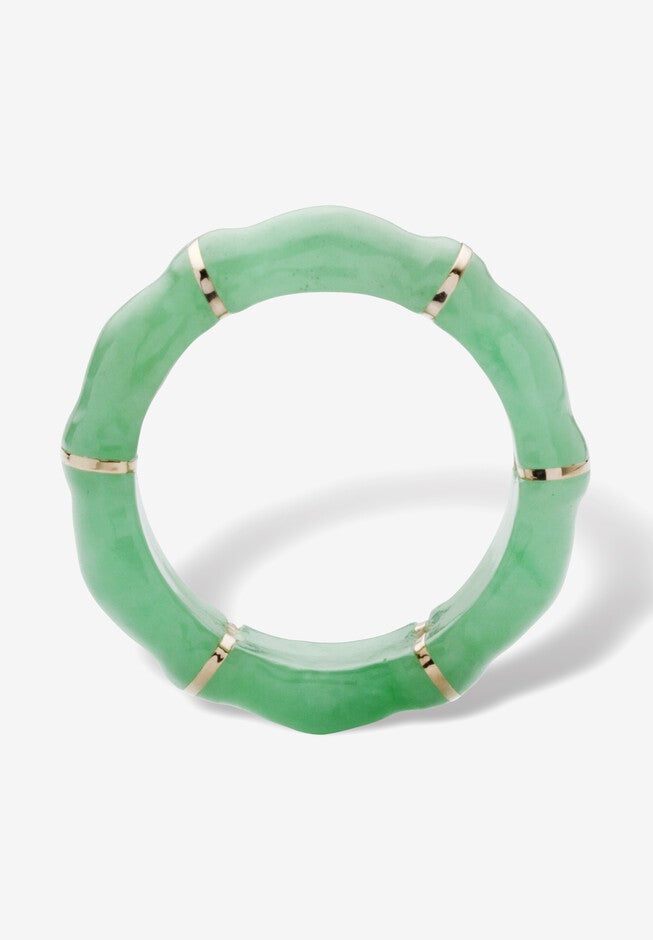 Jade Bamboo Ring In 10K Gold, , on-hover image number 1