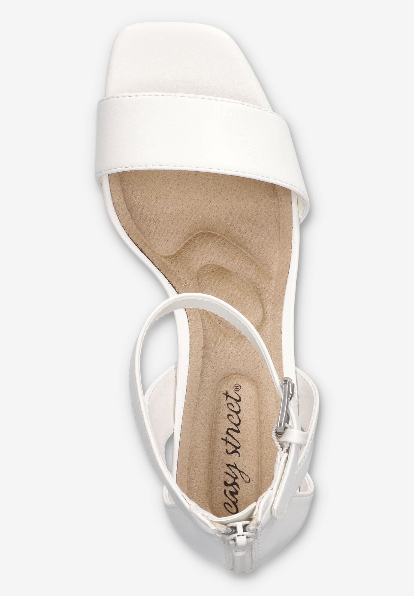 Ro Square Toe Heeled Sandal, WHITE, alternate image number 6
