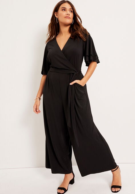 Wide-Leg Jumpsuit, BLACK, hi-res image number null