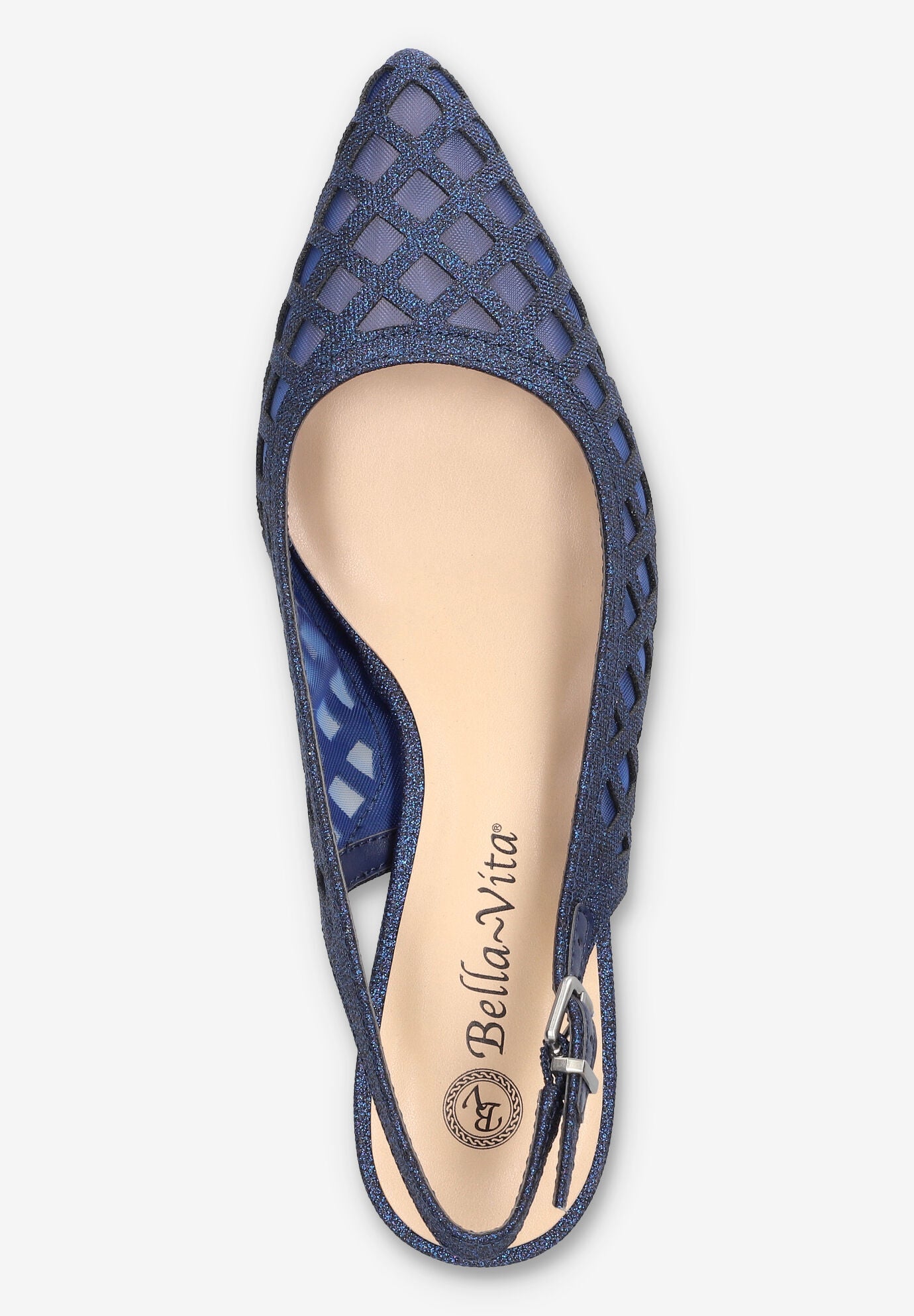 Noel Slingback Pump, NAVY GLITTER, alternate image number 6