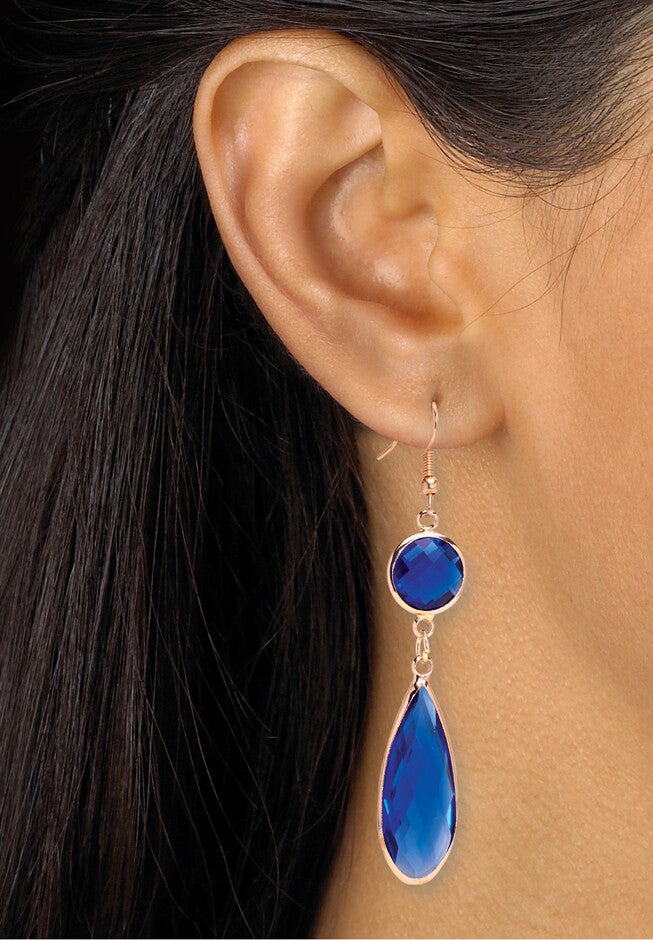 Blue Crystal Goldtone Vintage-Inspired Jewelry Set, , alternate image number null