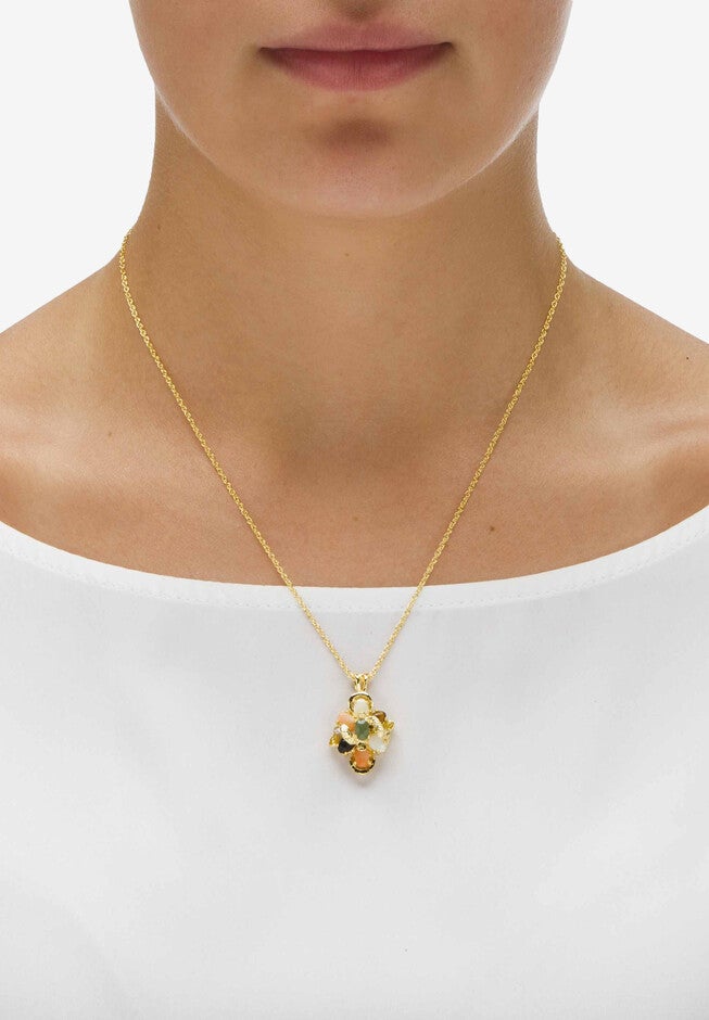 Yellow Gold-Plated Genuine Gemstone Ring, Earring And Necklace Set Jewelry, , alternate image number null